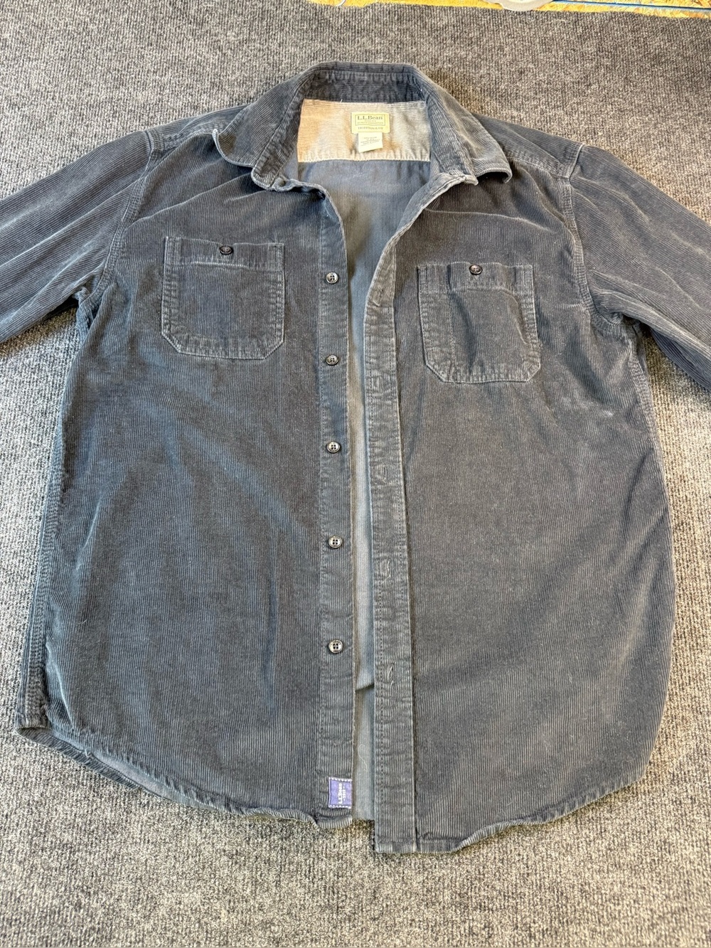 L.L. Bean Men's Corduroy Button-Up Shirt Jacket - Slate Blue